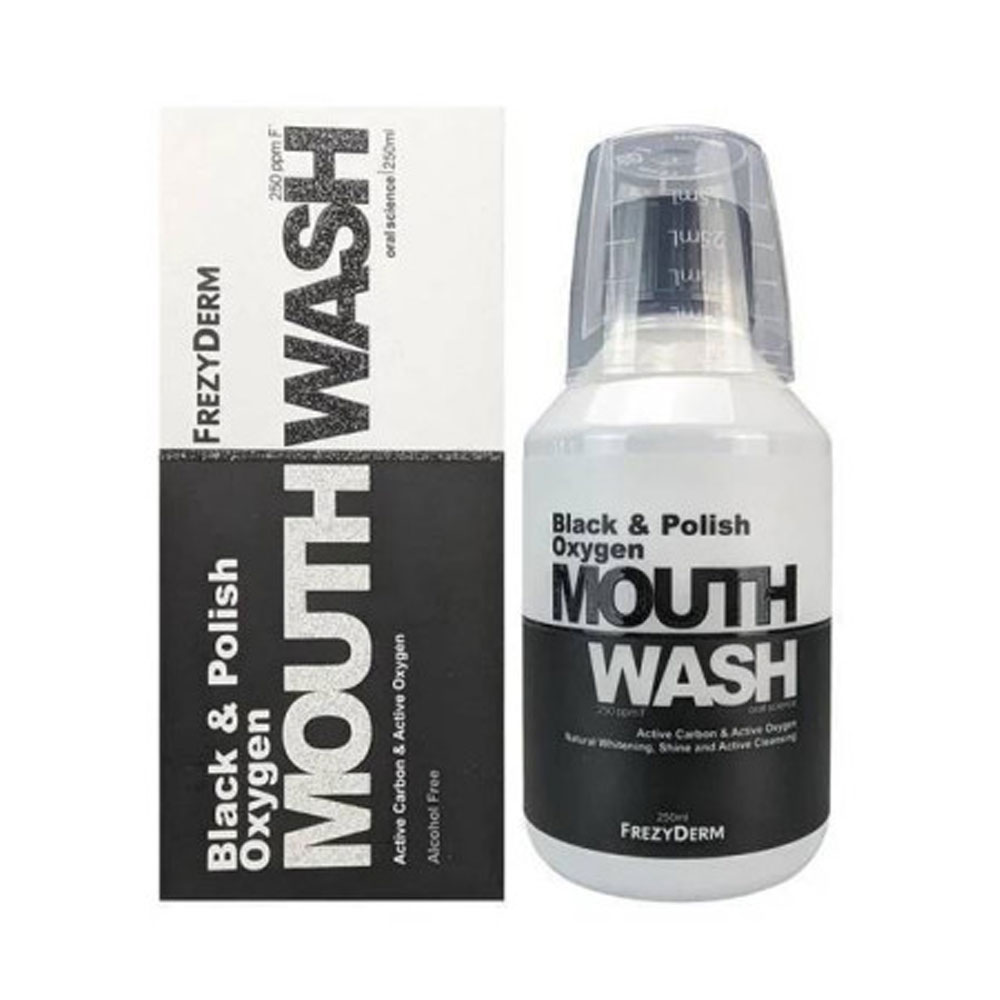 FREZYDERM BLACK & POLISH OXYGEN MOUTHWASH  250ML