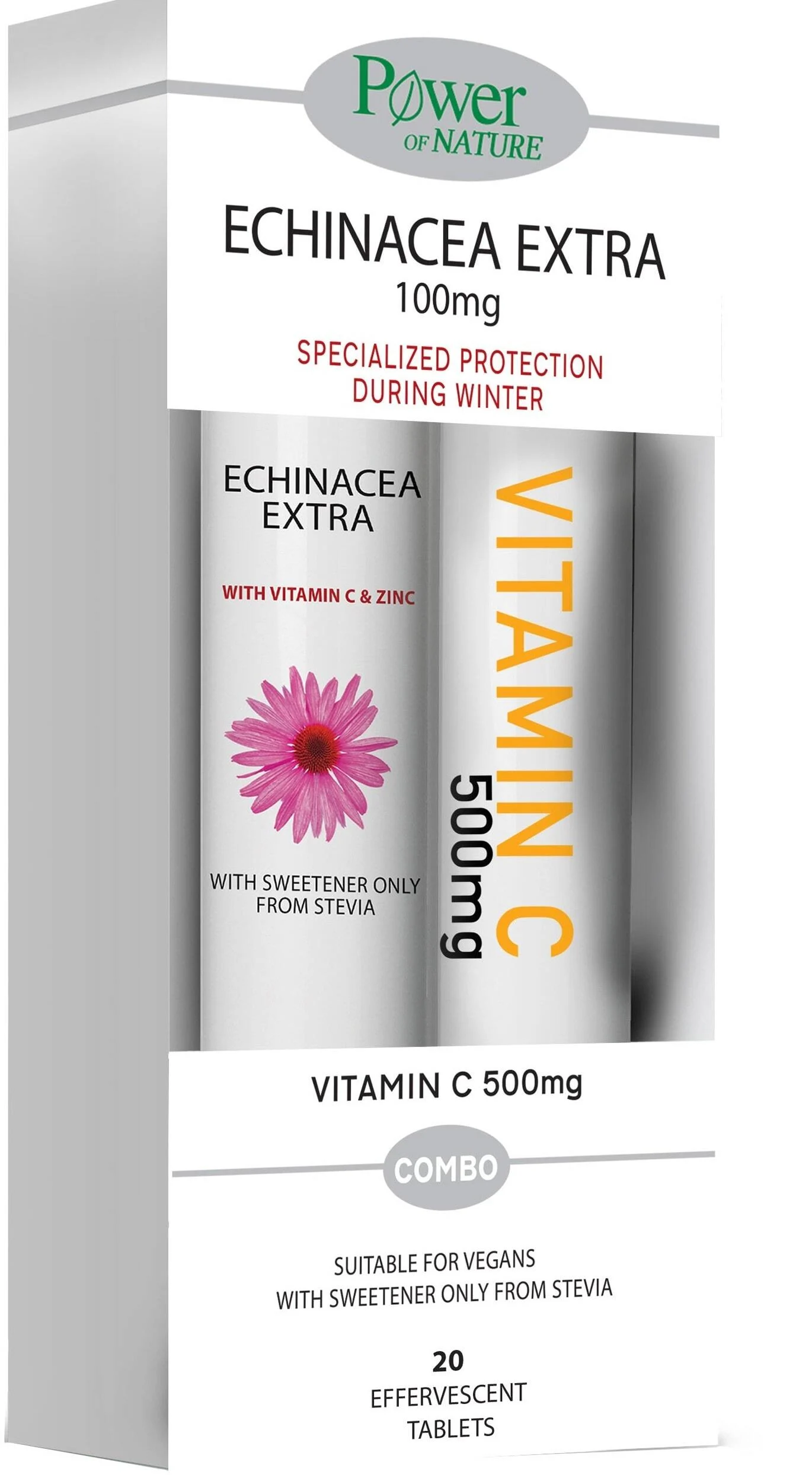 PPOWER HEALTH ECHINACEA EXTRA STEV 20S+VITAMIN C 500MG 20S