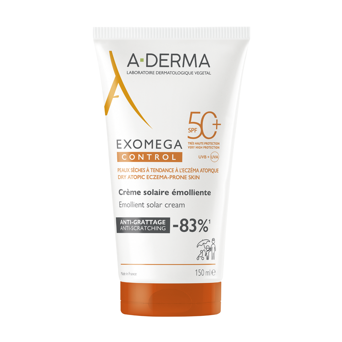 A-DERMA EXOMEGA CONTROL CREME EMOLIENTE SPF50+ 150ML