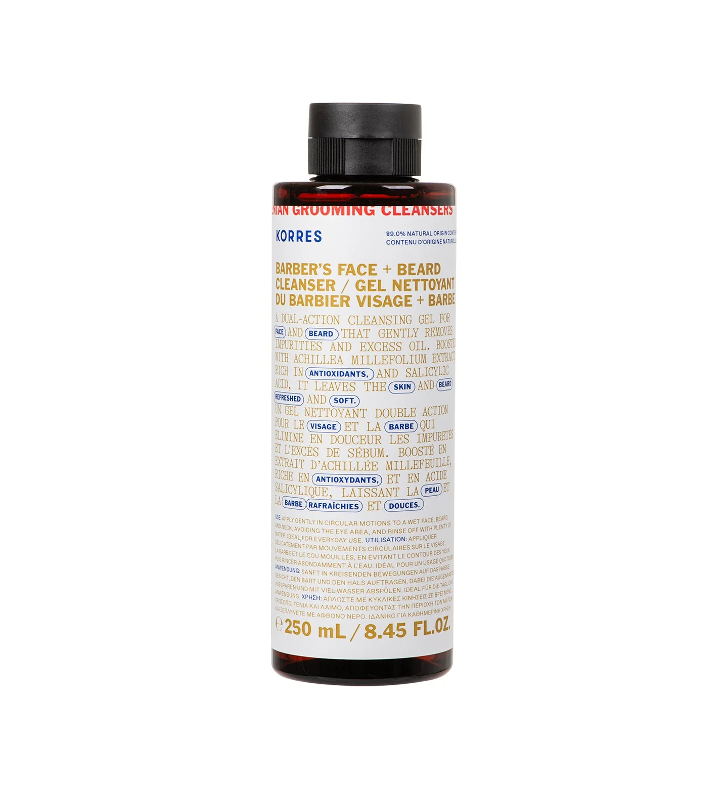 KORRES ACHILLEA MENS FACE CLEANSER 250ML