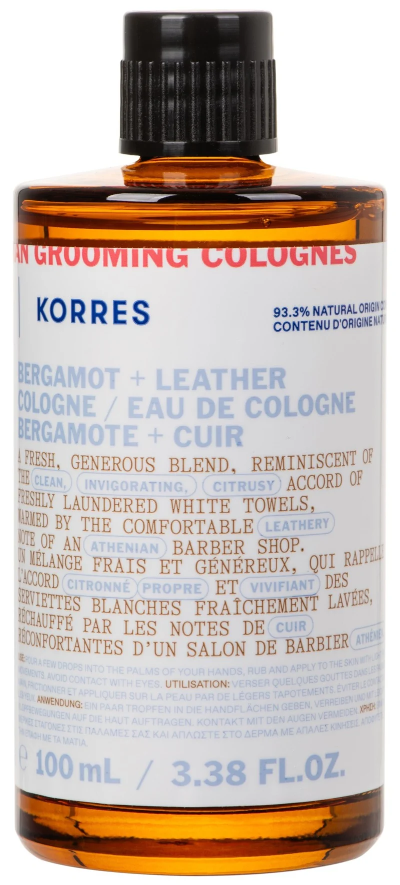 KORRES ACHILLEA MENS EDC BERG LEATH 100ML