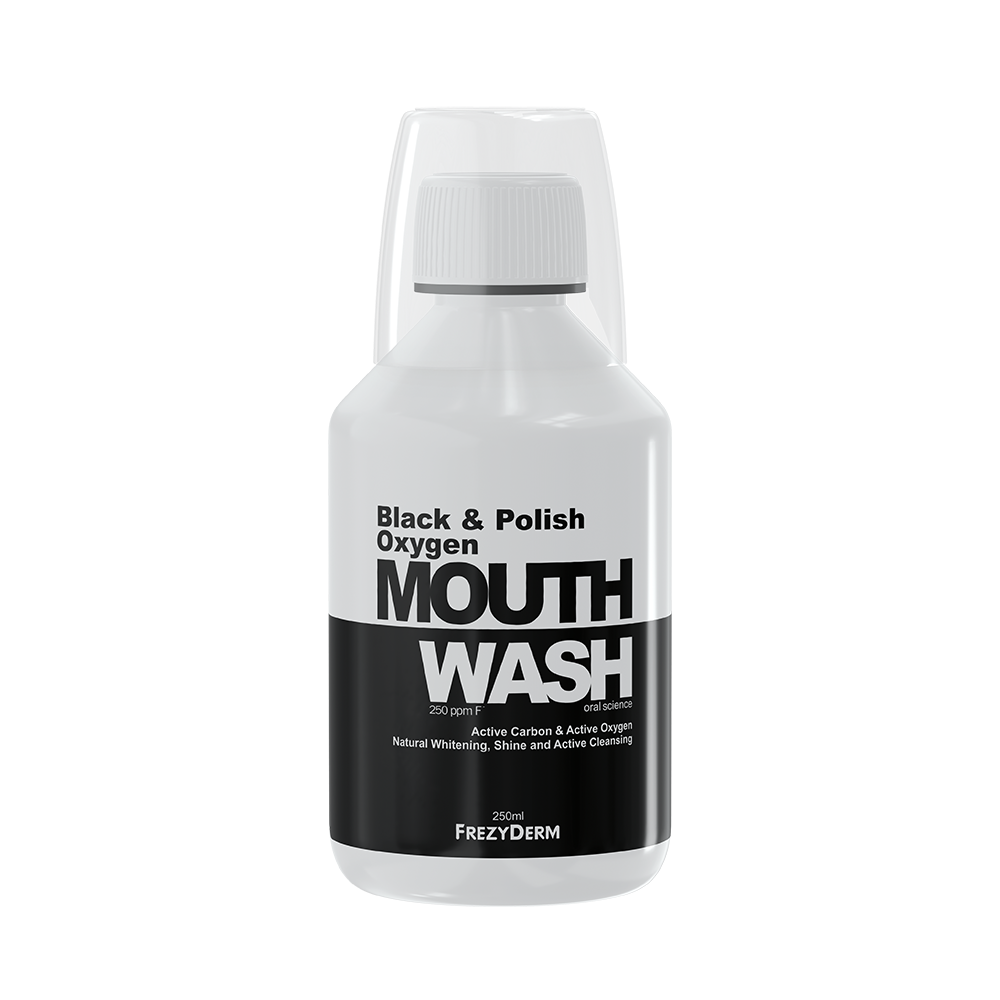 FREZYDERM BLACK & POLISH OXYGEN MOUTHWASH  250ML